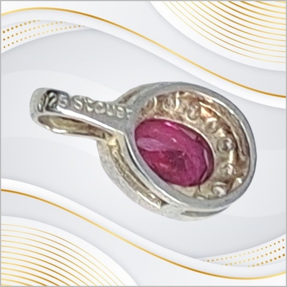 .Stauer Italy ~ Sterling Silver Natural Genuine Ruby Pendant - Picture 6 of 6
